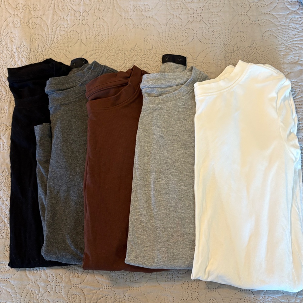 Set of Five Long Sleeve Bodysuits